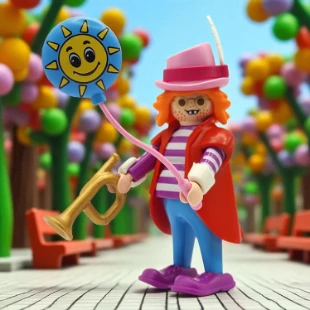 Cover Playmobil Series 24 Payasa con Trompeta 70940