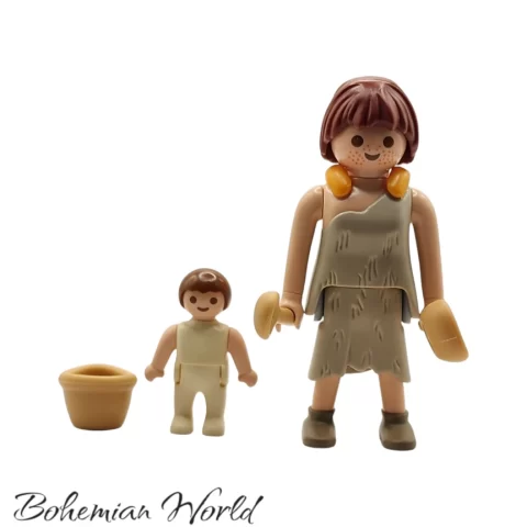 Mujer de las Cavernas con niño - Series 1 5204 Frente
