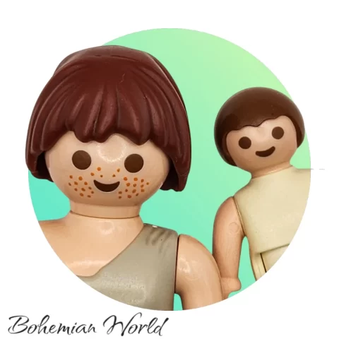 Mujer de las Cavernas con niño - Series 1 5204 Perfil