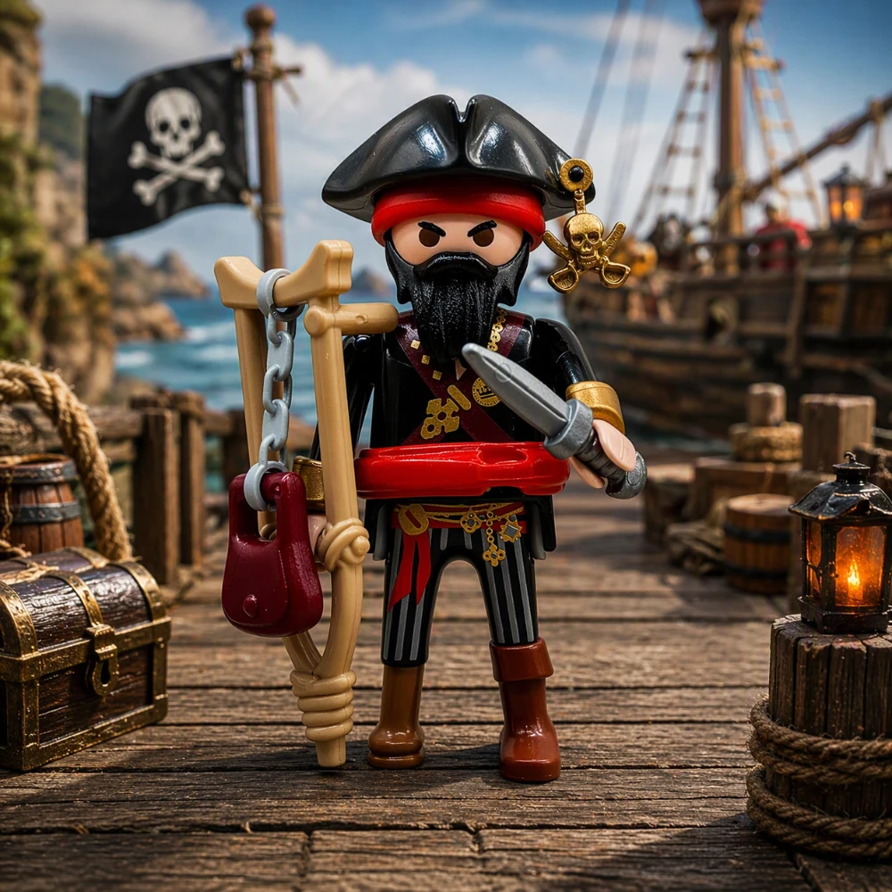 Capitán Pirata con Muleta - Playmobil Figures - Series 15 70025 Destacada